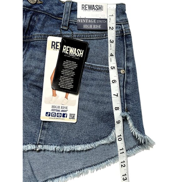 Rewash Shorts Womens 9 Blue Jean Denim Cut Offs High Rise Summer Casual Stretch - Picture 8 of 13